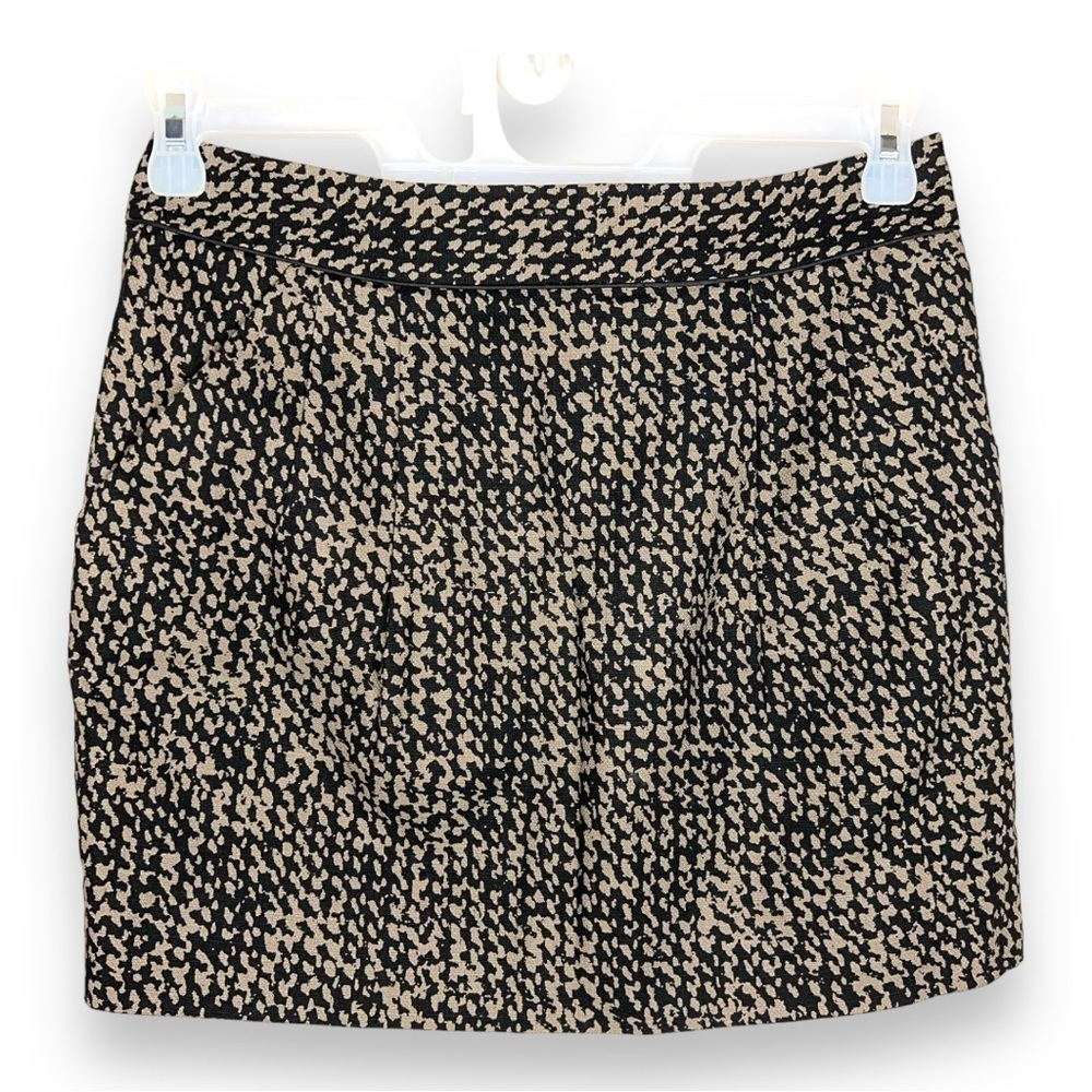 SIZE 2 GAP BLACK BEIGE SKIRT POCKETS LINED EVENT  HOUNDSTOOTH EVENT